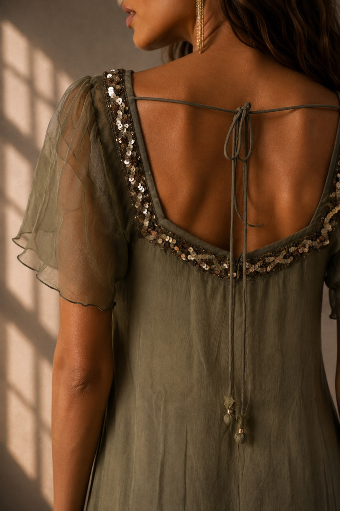 VESTIDO MAXI TRINITY OLIVA