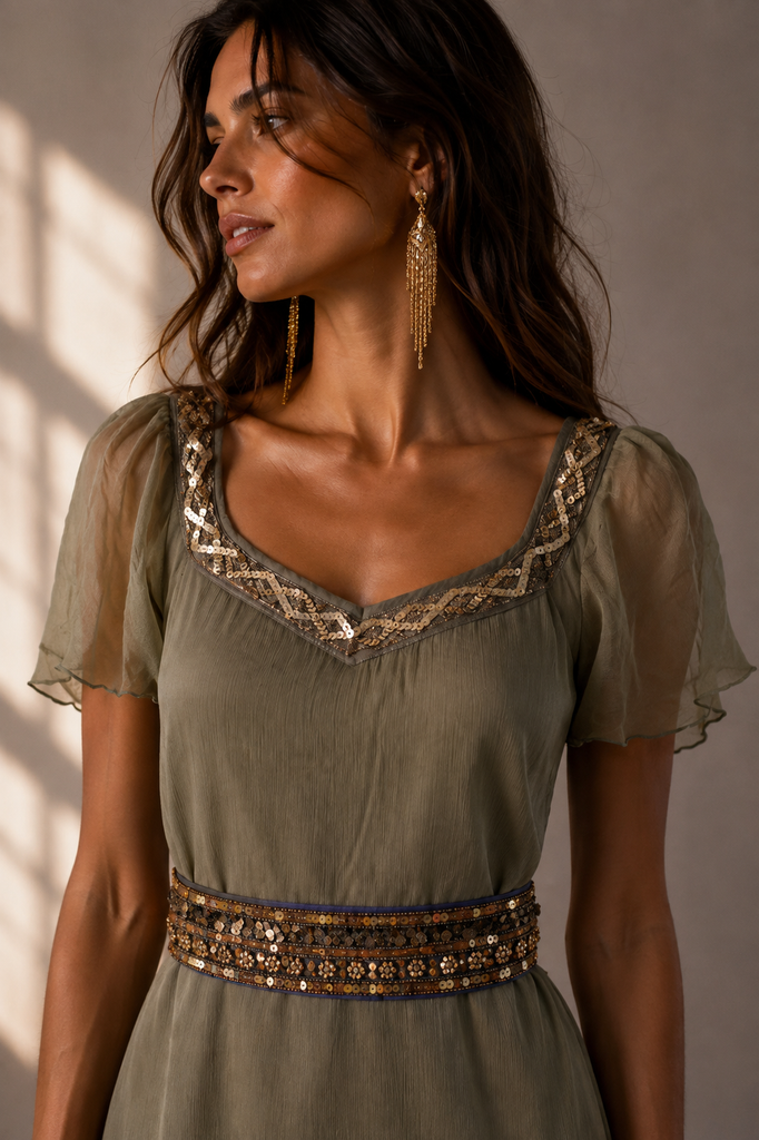 VESTIDO MAXI TRINITY OLIVA