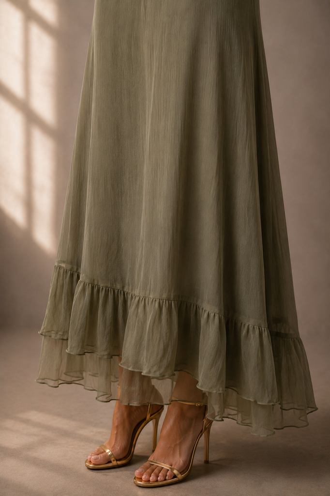 VESTIDO MAXI TRINITY OLIVA