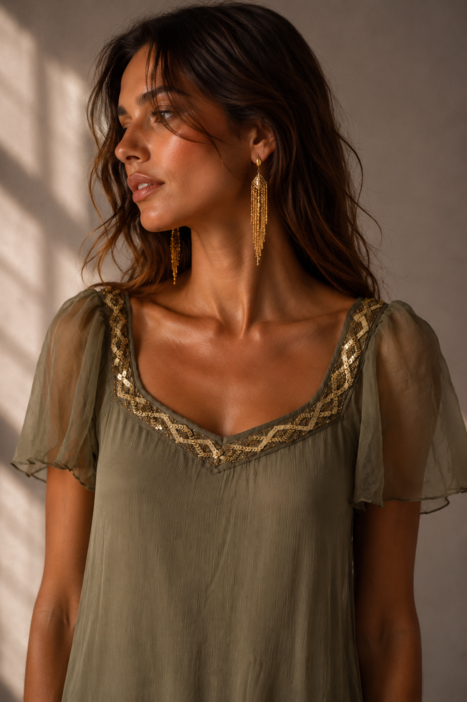VESTIDO MAXI TRINITY OLIVA