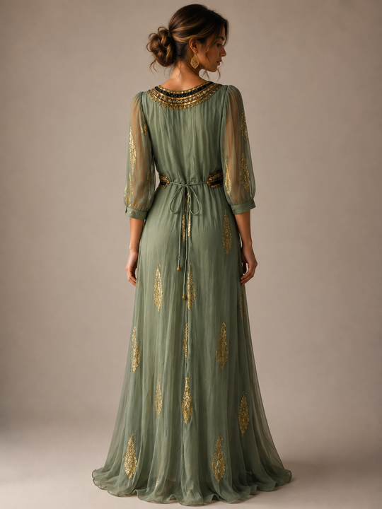 *PREVENTA* VESTIDO MAXI VALENTINA SWEET OIL GREEN