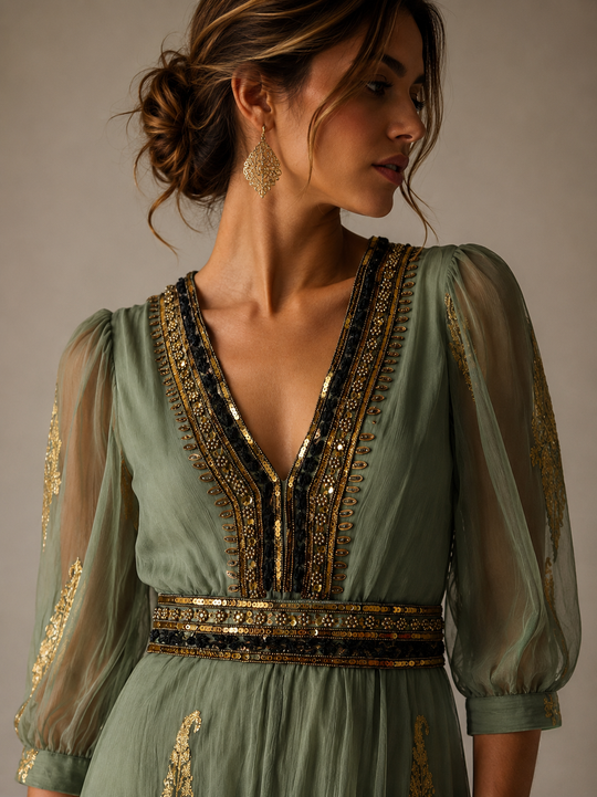 *PREVENTA* VESTIDO MAXI VALENTINA SWEET OIL GREEN