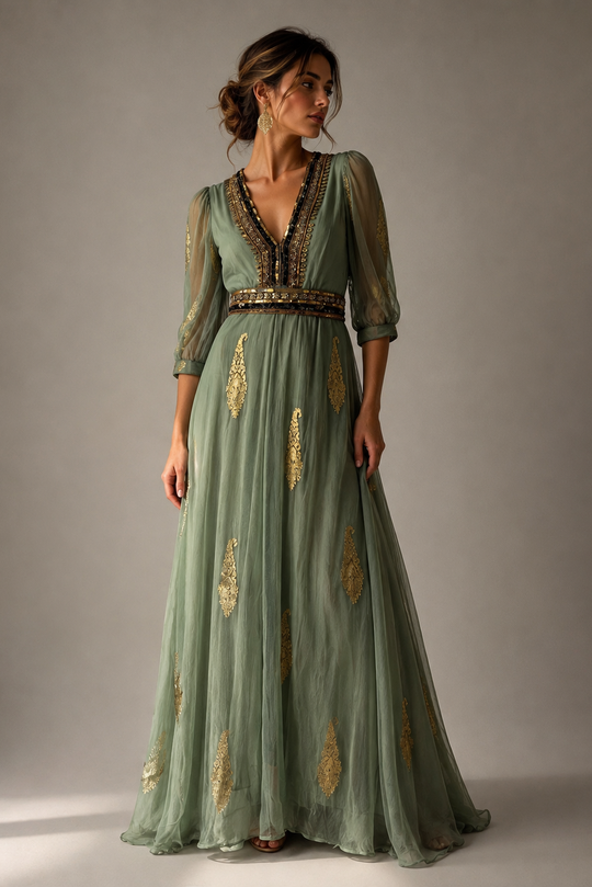*PREVENTA* VESTIDO MAXI VALENTINA SWEET OIL GREEN