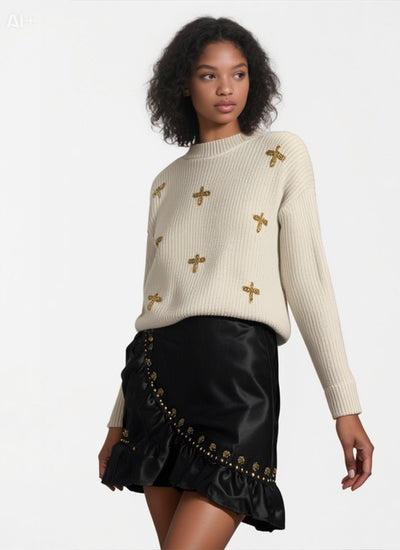 SWEATER BEES OFF WHITE