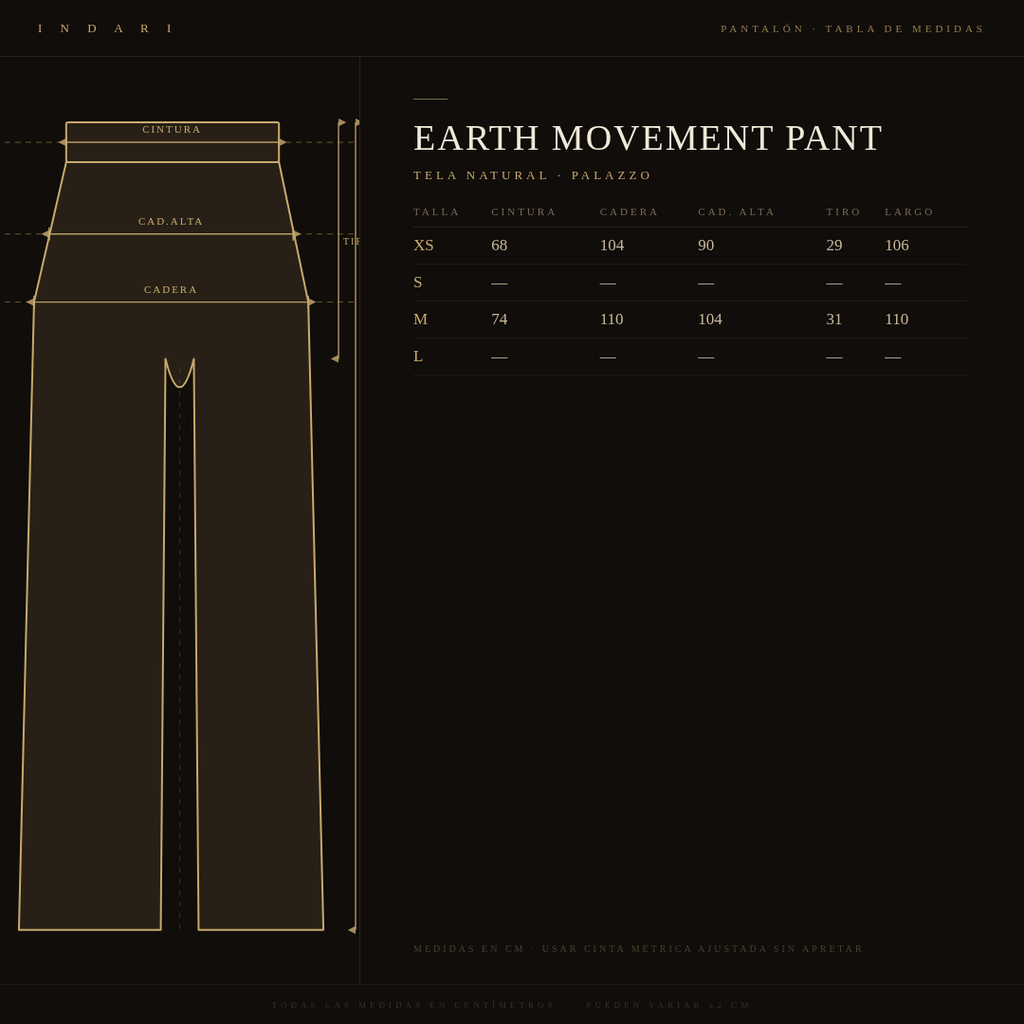 PANTALON EARTH MOVEMENT GOLDEN BEIGE